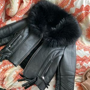 Fox Fur Leather Jacket.